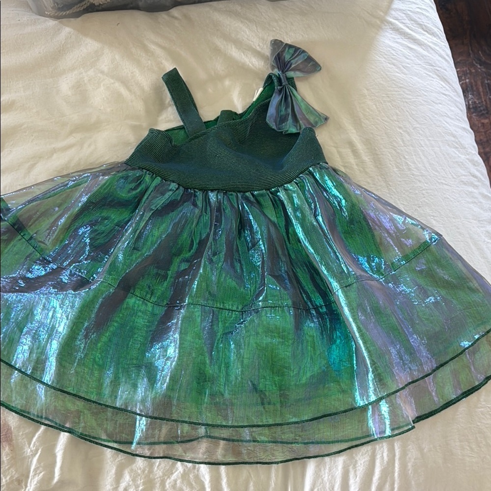 SHEIN Green Dance Costume‎ with Flared Skirt and Decorative Bows